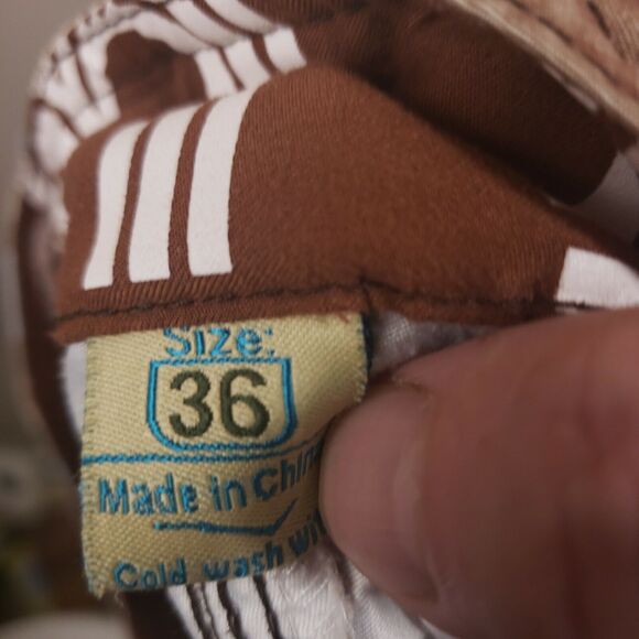 RON JON Board Shorts Mens 36 Unlined Swim Trunks Brown Blue - Picture 10 of 11